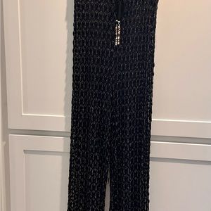 Dolcessa black & golden Onyx Sheer one piece jumpsuit, size M. NWT. So elegant!